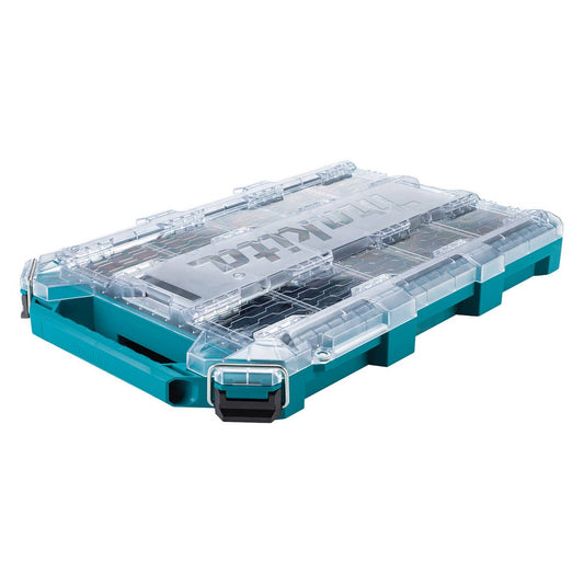 Makita Maktrak Medium Low Profile Organiser T90059 - 11 Bins - 389mm x 596mm x 85mm - Clear Lid - Enhanced Compartmentalisation - Auzzistore