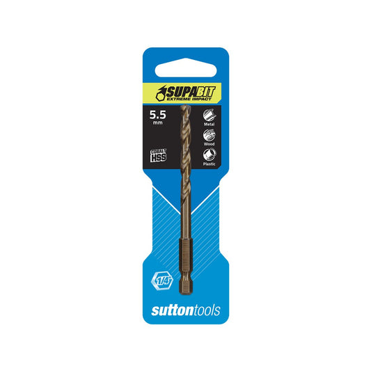 Sutton Tools 5.5mm Supabit Impact Drill Bit - HSS - Durable - Versatile - Auzzistore