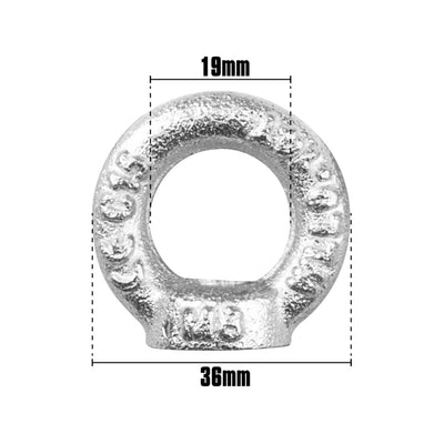 Pinnacle M8 Zinc Plated Eye Nut 35x37x8mm Heavy Duty Steel 0.14T