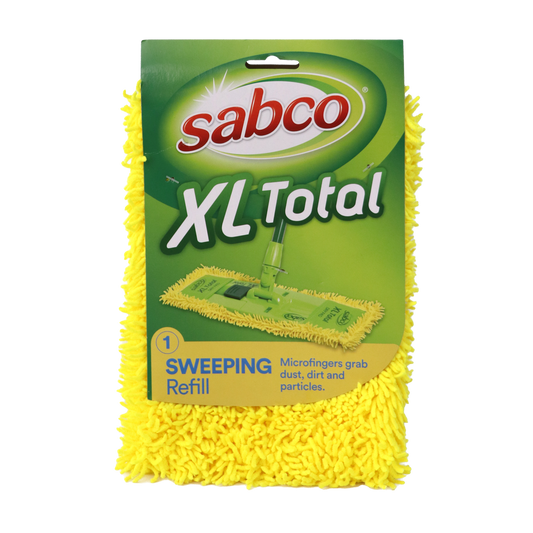 Sabco XL Total Microfibre Mop Dry Pad Refill - 193mm - Yellow - Soft On Floors
