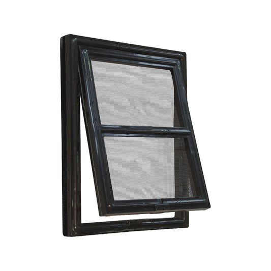 Pillar Medium Flyscreen Pet Door 202 x 254mm Black Flexible Design