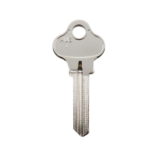 Ehi aus1 Silver Blank Key - Nickel Plated Brass - Compatible with House, Padlock, Locker Keys - Auzzistore