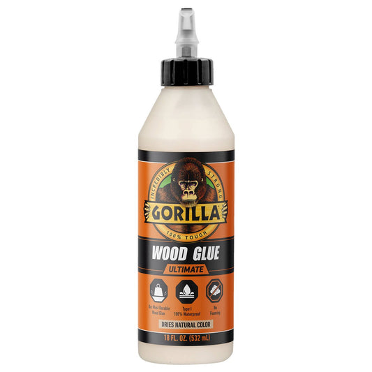 Gorilla Ultimate Wood Glue 532ml - Waterproof - Sandable - Paintable