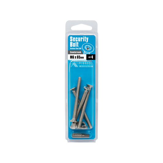 Pinnacle M6 x 65mm Stainless Steel Security Bolts - 4 Pack - Flat Head - Tamper-Proof – view 2 - Auzzistore