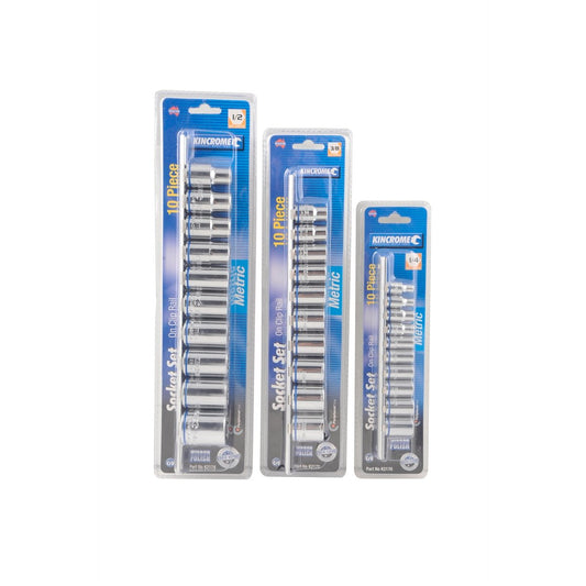 Kincrome 1/2 Metric Rail Socket Set - 10 Piece - Grey - Cr-V Steel - Colour-Coded – view 2 - Auzzistore