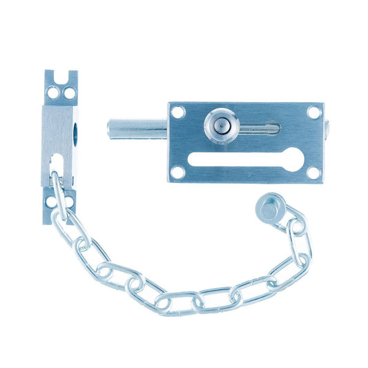 Taskmaster Door Chain Bolt - 52mm - Steel - Satin Chrome Security – view 2 - Auzzistore