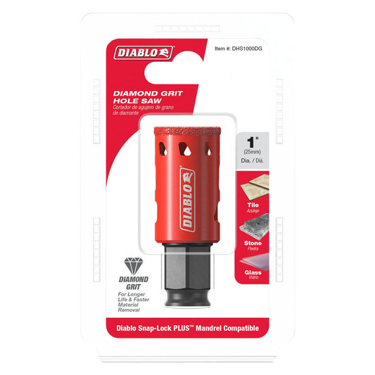 Diablo 1 Diamond Grit Hole Saw - 80mm - Efficient Drilling in Tile, Stone, Glass - Auzzistore