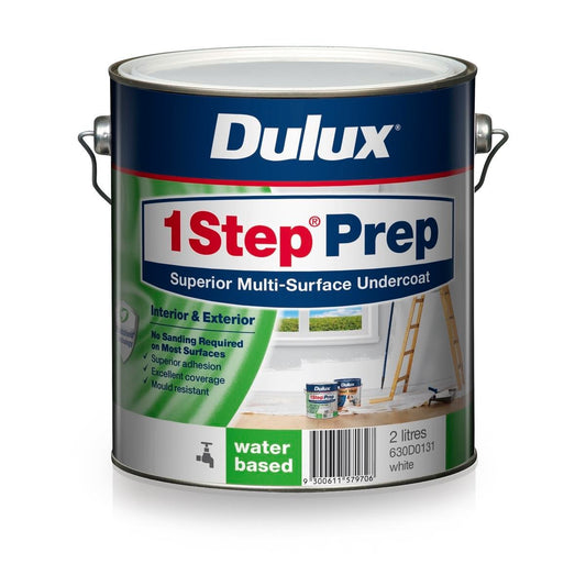 Dulux 1Step Prep Primer Sealer Undercoat 2L Mould Resistant Excellent Coverage - Auzzistore