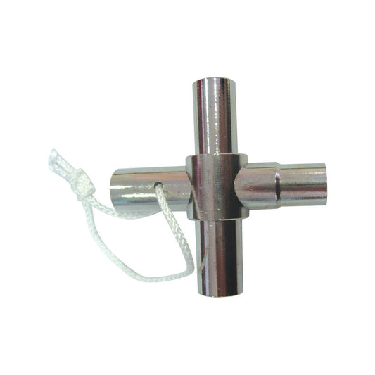 FIX-A-TAP 4-Way Anti-Vandal Garden Tap Key - 165mm x 12mm x 65mm - Silver - Auzzistore
