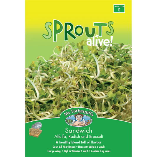 Mr Fothergill's Sprouts Alive Sandwich Mix Seeds - 110g - Healthy Blend - Auzzistore