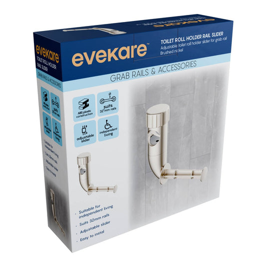 Evekare 32mm Brushed Nickel Toilet Roll Holder - Adjustable - Easy Install – view 2