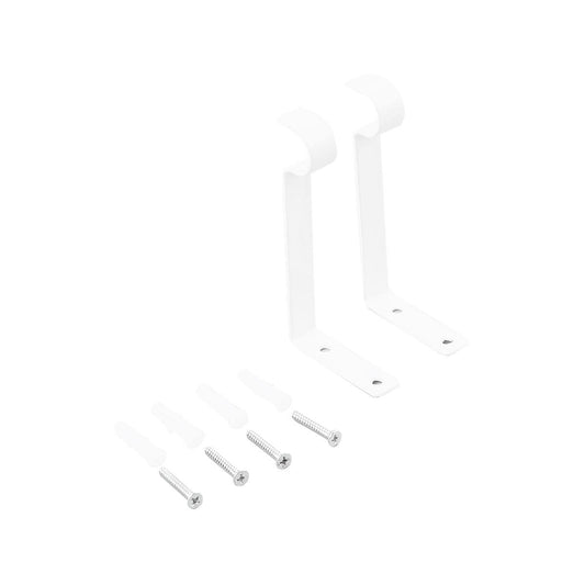 Windoware 100mm White Metal Single Curtain Unstayed Bracket 2 Pack - Auzzistore