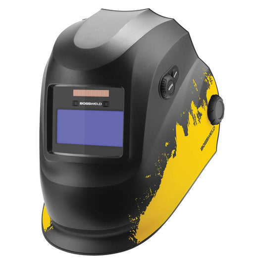Bossweld Crew Variable Shade Welding Helmet - Dual Shade 4-8 / 9-13 - 96mm x 44mm Viewing Area - Lightweight - Auto-Darkening - Auzzistore