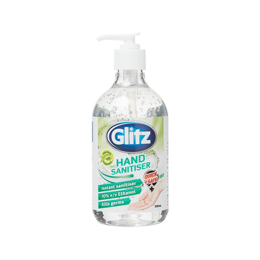 Glitz Waterless Hand Sanitiser 500ml - Clear - Citrus Fragrance