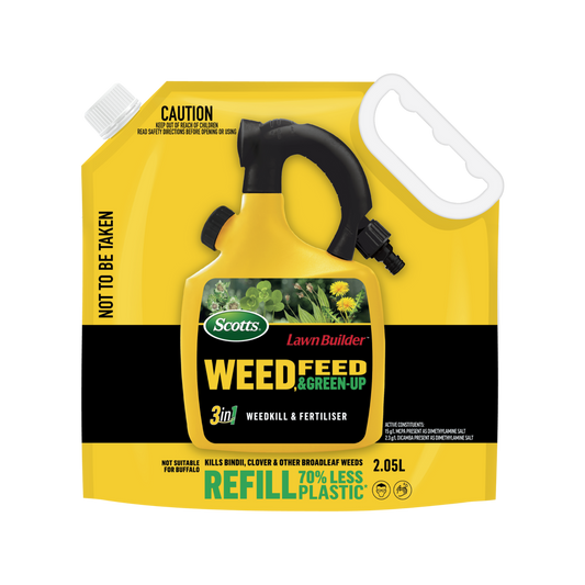 Scotts Lawn Builder Weed Feed Green Up Refill Pouch 2.5kg - 3-in-1 Treatment - Auzzistore