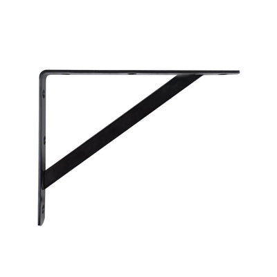 Carinya Straight Stayed Bracket Black 250 x 200mm Heavy Duty Steel