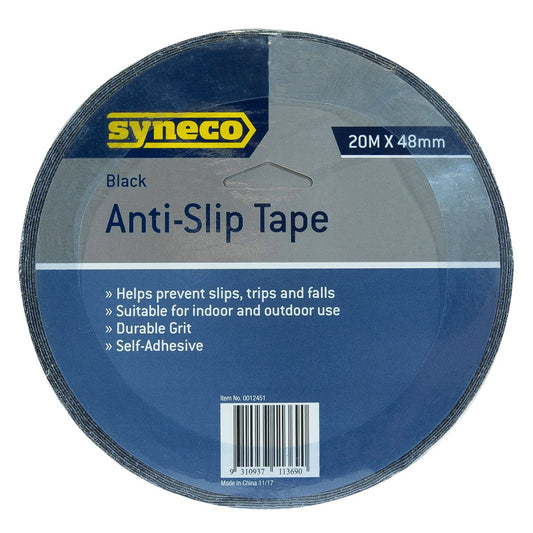 Syneco Anti Slip Tape 20m x 48mm Black Durable Grit Water Resistant – view 2 - Auzzistore