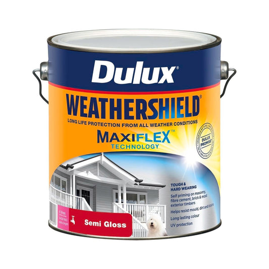 Dulux Weathershield Exterior Paint - 4L - Extra Bright - Semi Gloss - 205mm x 198mm x 180mm - Auzzistore