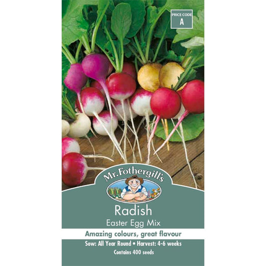 Mr Fothergill Radish Easter Egg Mix Seeds - 6 Weeks - Easy To Grow - Auzzistore