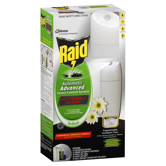 Raid Automatic Insect Control System - 30m³ - Pyrethrins - Indoor Use - Auzzistore