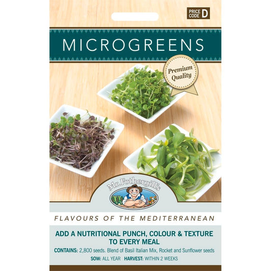 Mr Fothergill Microgreens Flavours of Mediterranean Seeds 2 Weeks Growth - Auzzistore