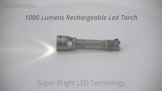 Ironhorse Rechargeable Torch - 1000 Lumen - Aluminium - Waterproof – view 2