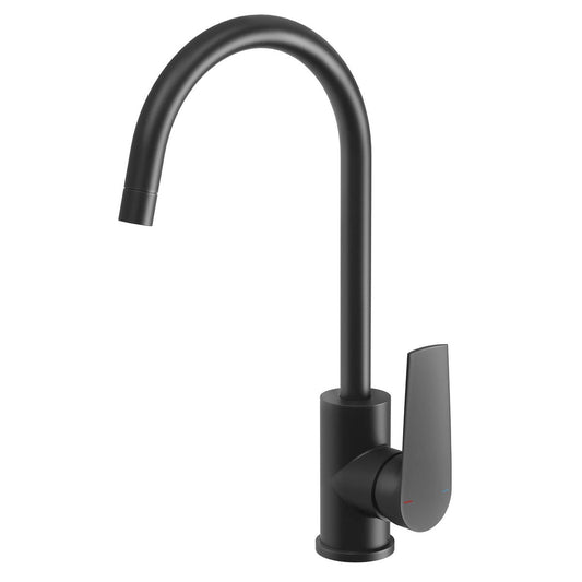 Phoenix Black Matte Bailey Sink Mixer - 360° Swivel Spout - Lead-Free - 99mm x 370mm x 237mm