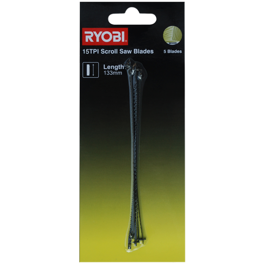 Ryobi 15TPI Scroll Saw Blade 133mm Steel Durable Clean Cuts - Auzzistore