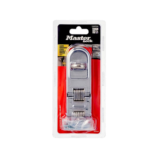 Master Lock 200mm Double Hinged Hasp - Hardened Steel - Weather Resistant - Auzzistore