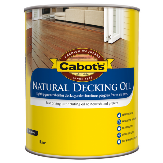 Cabot S Natural Decking Oil - 1L - Natural - Oil Based - UV Resistant - Auzzistore