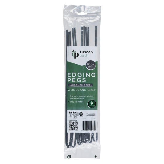Tuscan Path Garden Edging Pegs 280mm - Woodland Grey - 10 Pack - Durable - Auzzistore