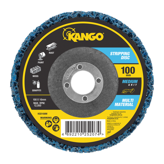 Kango 100mm Medium Grit Stripping Disc - Rust & Paint Removal Tool - Auzzistore