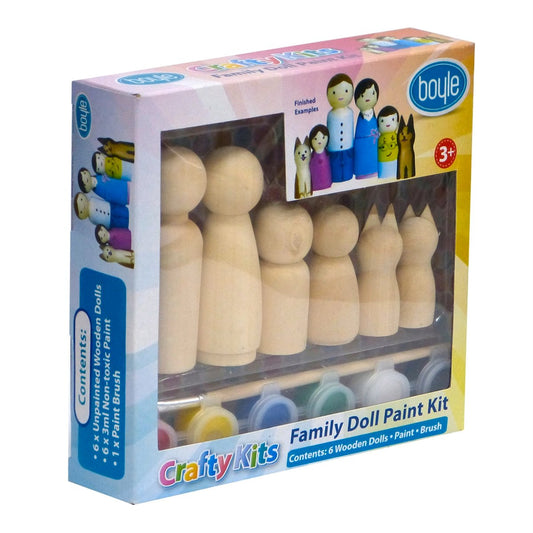 Boyle Crafty Doll Family Kit - 6 Pack - Wooden - Creative Fun – view 2