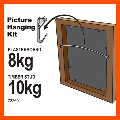 Everhang Picture Hanging Kit - 10kg - Steel - Easy Installation