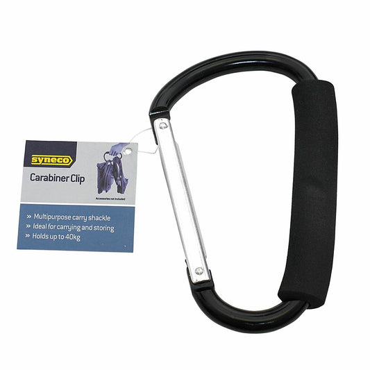 Syneco Aluminium Carabiner Clip 10 x 16 x 1cm No-Slip EVA Cover - Auzzistore