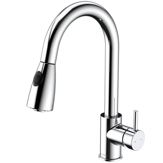 Caroma Husk Retractable Dual Spray Sink Mixer 6L/min 280mm Polished Chrome