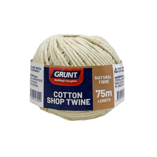 Grunt Cotton Shop Twine - 75m Natural Fibre - Ideal for DIY Gardening - Auzzistore