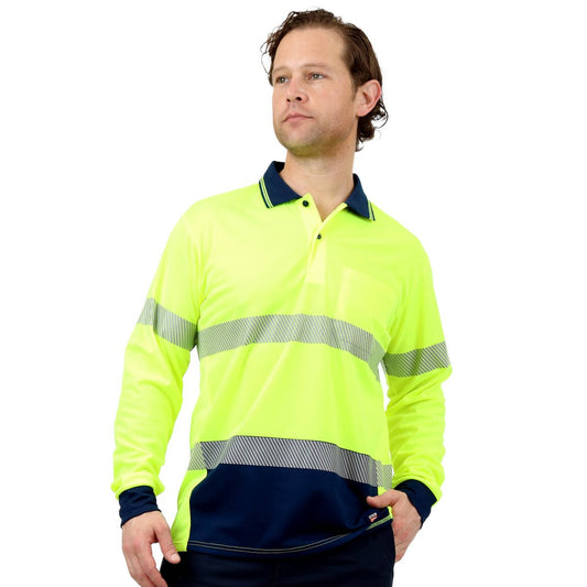 Citeco Yellow Hi Vis Long Sleeve Polo Medium - Reflective - Lightweight - Breathable – view 2