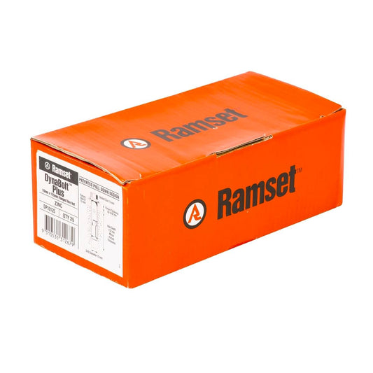 Ramset DynaBolt Plus - 10mm x 124mm - Carbon Steel - Hex Nut - 25 Pack - Auzzistore