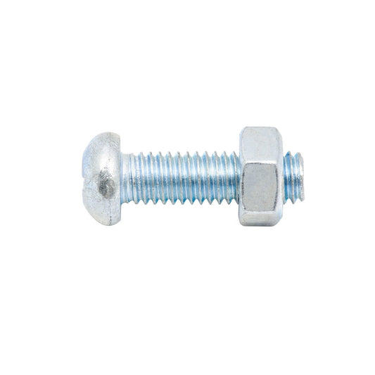 Zenith Round Head Bolt & Nut - 6 x 20mm - Zinc Plated - 12 Pack – view 2 - Auzzistore