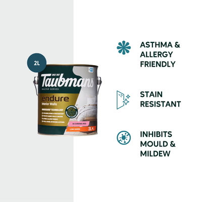 Taubmans 2L Hi C Red Low Sheen Endure Interior Walls Paint 2L