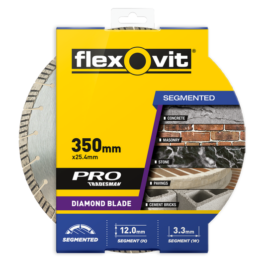 Flexovit Diamond Blade - 350 x 25mm - Diamond - Segmented - Auzzistore