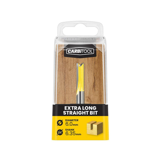 Carbitool 6mm TCT XL Extra Long Straight Router Bit - Tungsten Carbide - Precision Cutting - Auzzistore