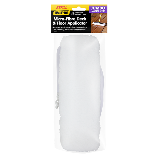 Uni Pro 270mm Jumbo Micro Fibre Deck & Floor Applicator Refill Pad - High Paint Holding Capacity - Washable Bonnet - Compatible with Various Sealers - Auzzistore