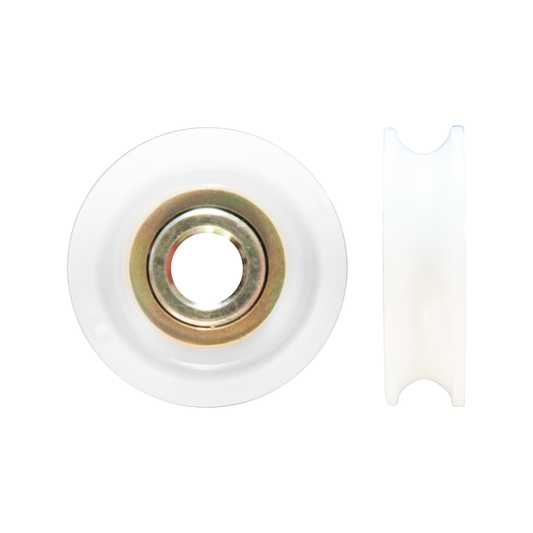 Rolltrak 25mm Acetal Concave Roller - 15kg Load - White - Durable - Auzzistore