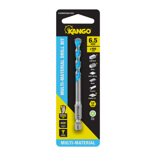 Kango Multi Material Drill Bit 6.5mm x 100mm - Durable Carbide Tip - Precision Start - Auzzistore