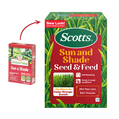Scotts Lawn Builder 1.3kg Seed & Feed Sun Shade Lawn Seed - Nutrient Rich