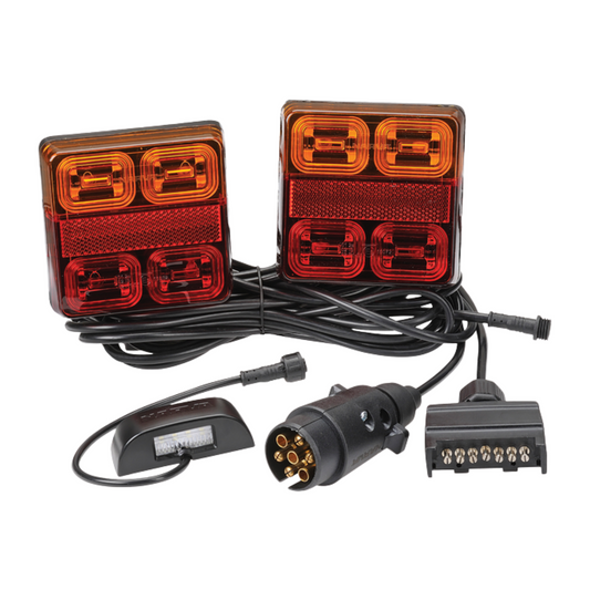 Narva 12V LED Trailer Lamp Kit - Square Lamps Model 35 - 2 Pack - IP66