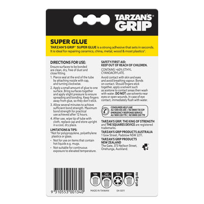 Tarzan S Grip Super Glue 3ml - Fast-Setting Multi-Purpose Adhesive
