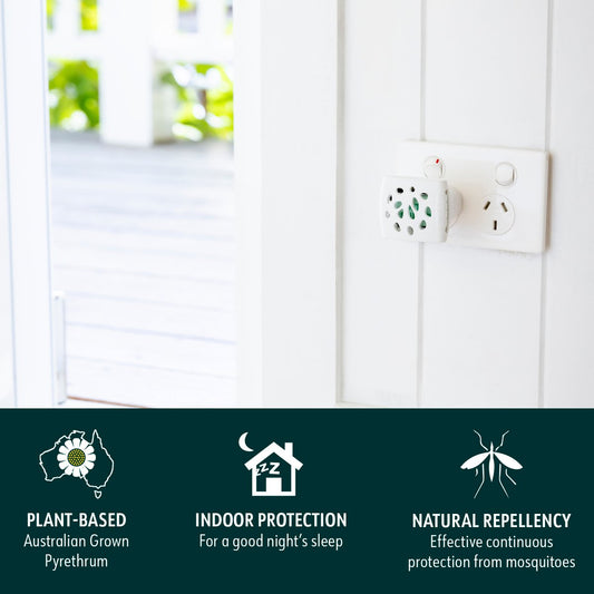 Bite Shield Natural Plug-in Mosquito Repeller - 1 Unit - 20 Refill Mats - 240V – view 2 - Auzzistore
